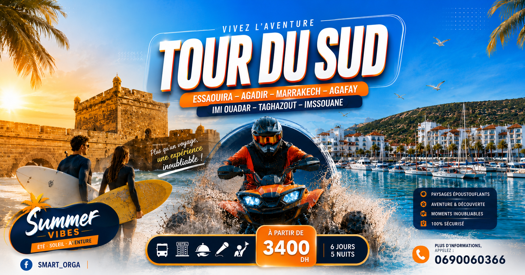 🌴 Tour du Sud Maroc 6 Jours d'Évasion entre Océan, Désert & Trésors du Maroc 🇲🇦