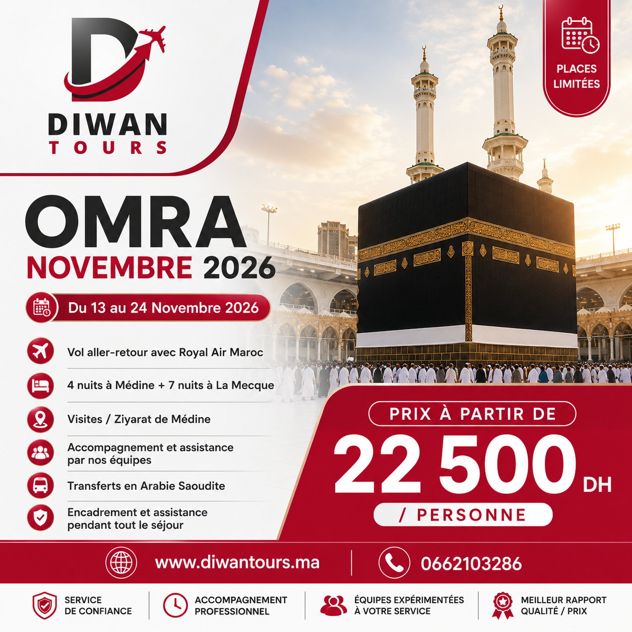 Echappée Spirituelle : Omra 13-24 Novembre avec Diwan Tours