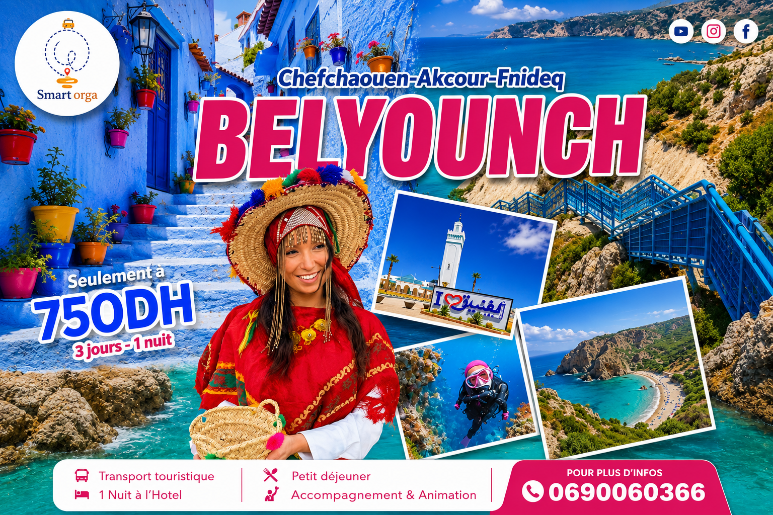 Évasion Nordique: Chefchaouen - Akchour - Martil - belyounech
