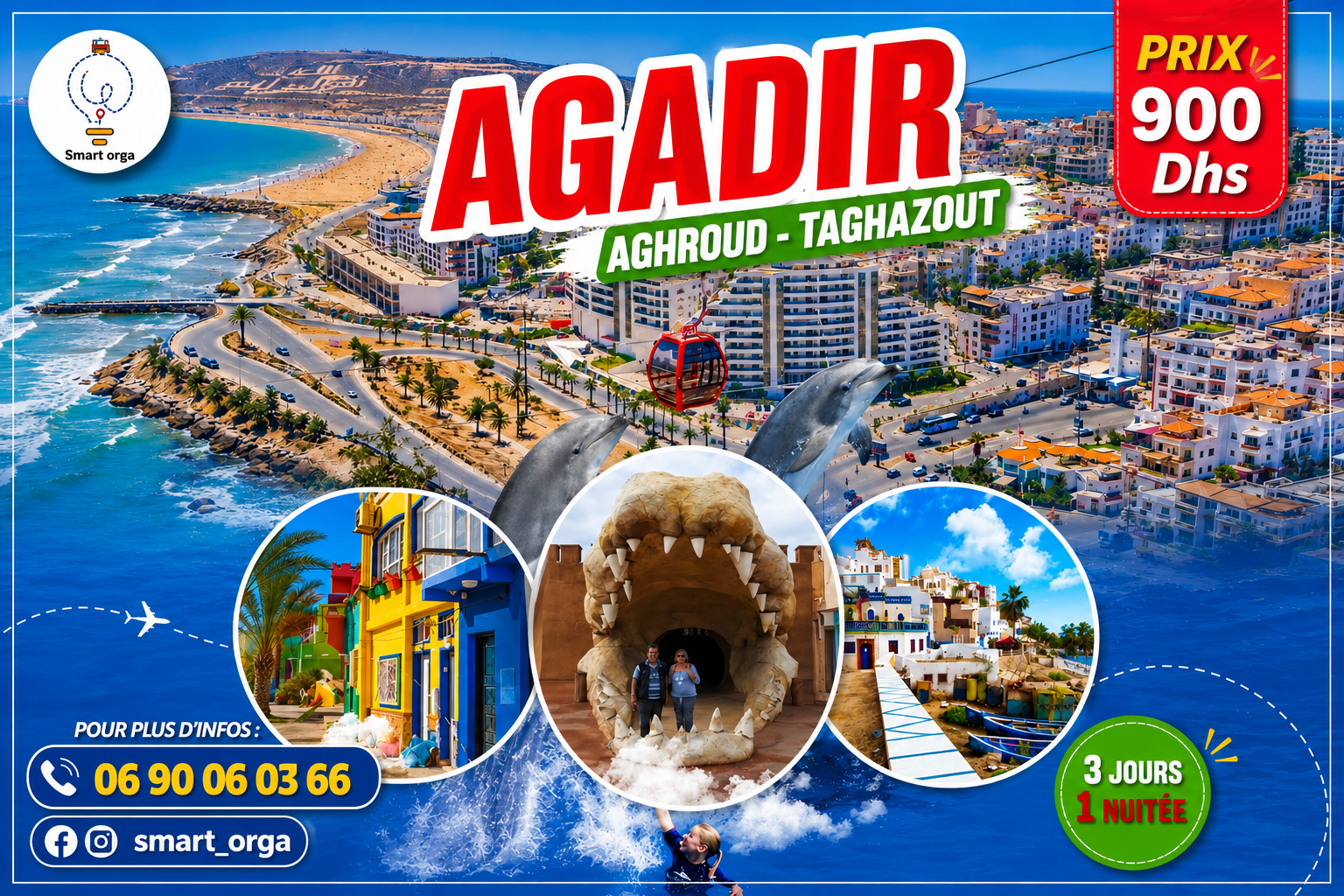 AGADIR • AGHROUD •TAGHAZOUT 3 Jours d’Évasion entre Océan, Soleil et Découverte ☀️🌊