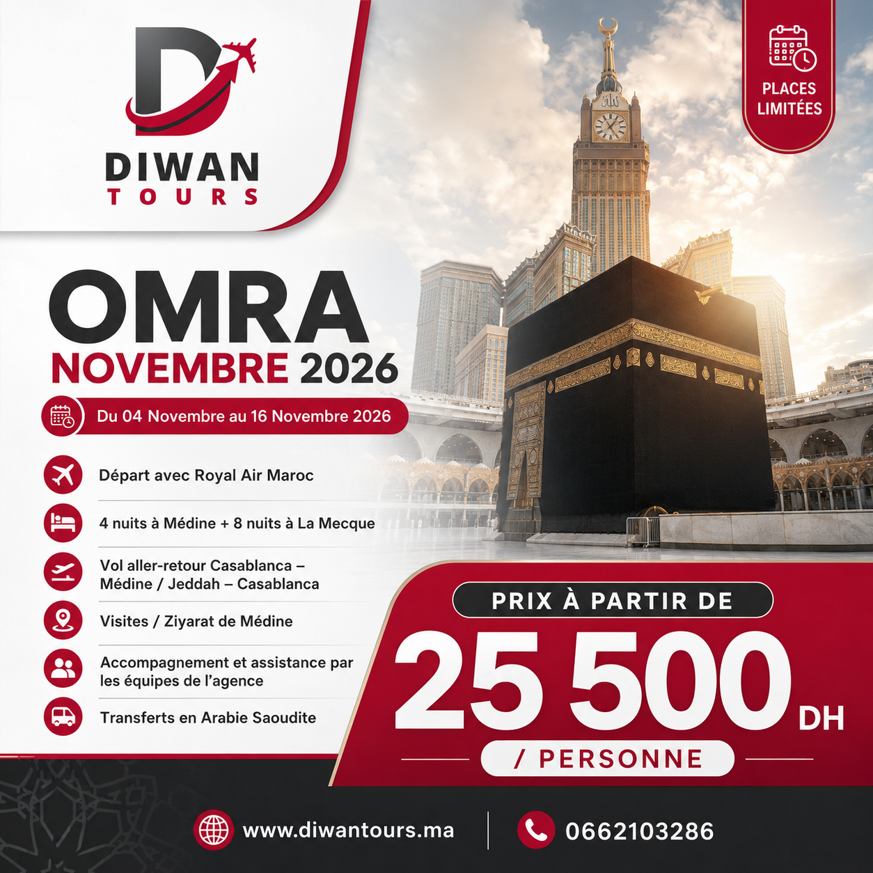 Offre Exclusive Omra : Novembre Spirituel avec Diwan Tours 