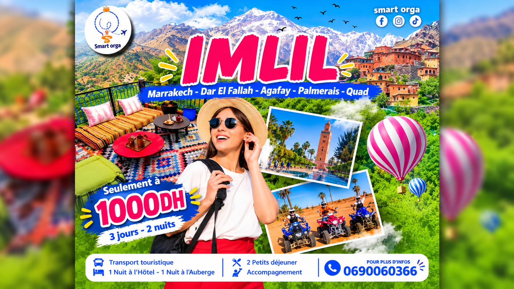 Excursion Magique: Marrakech & Imlil -Agafay / Dar El Fallah / Palmeraie