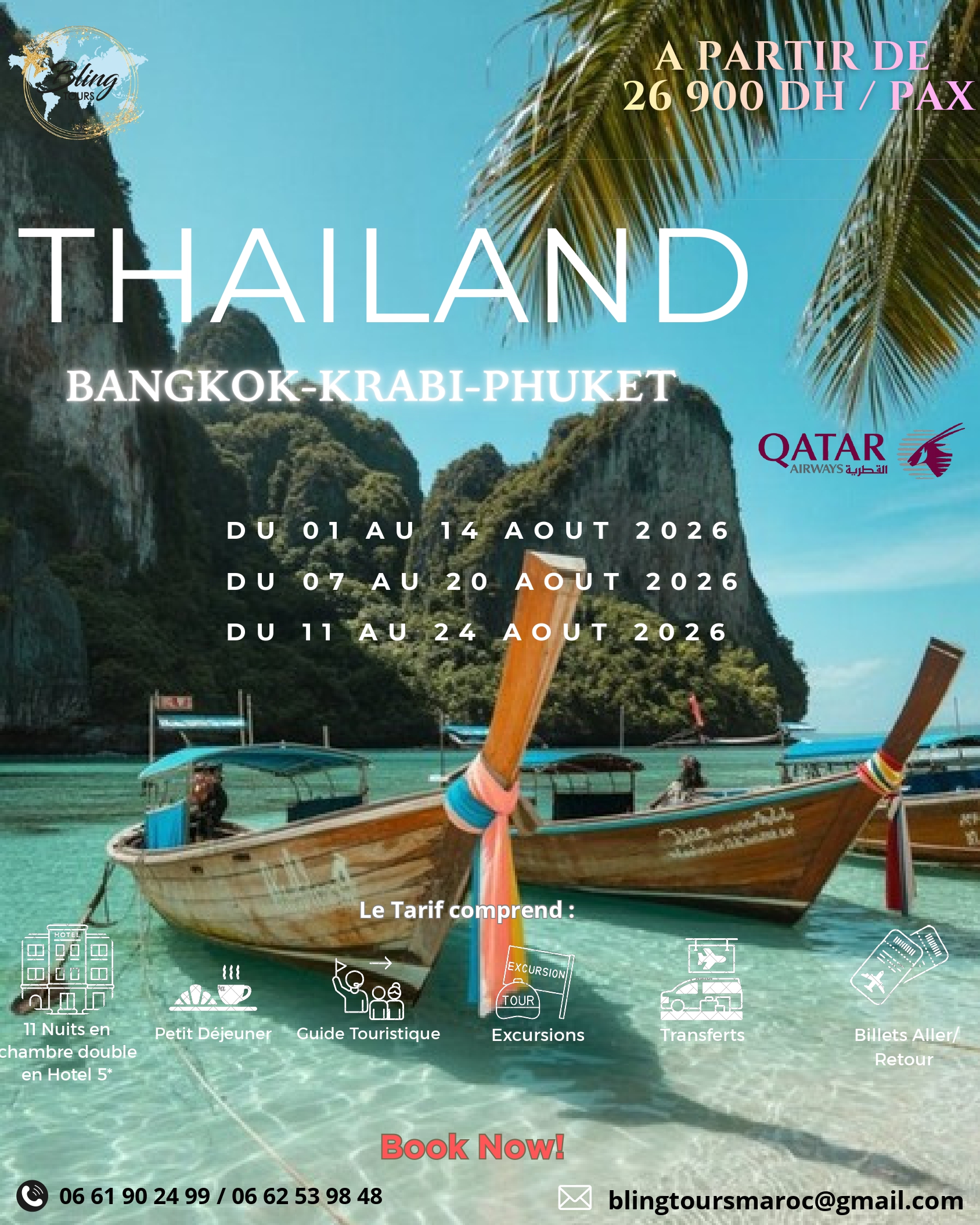 EXOTIC THAILAND : LES PARADIS DU SIAM DECOUVERTE, NATURE ET PLAGES Bangkok, Krabi et Phuket 
