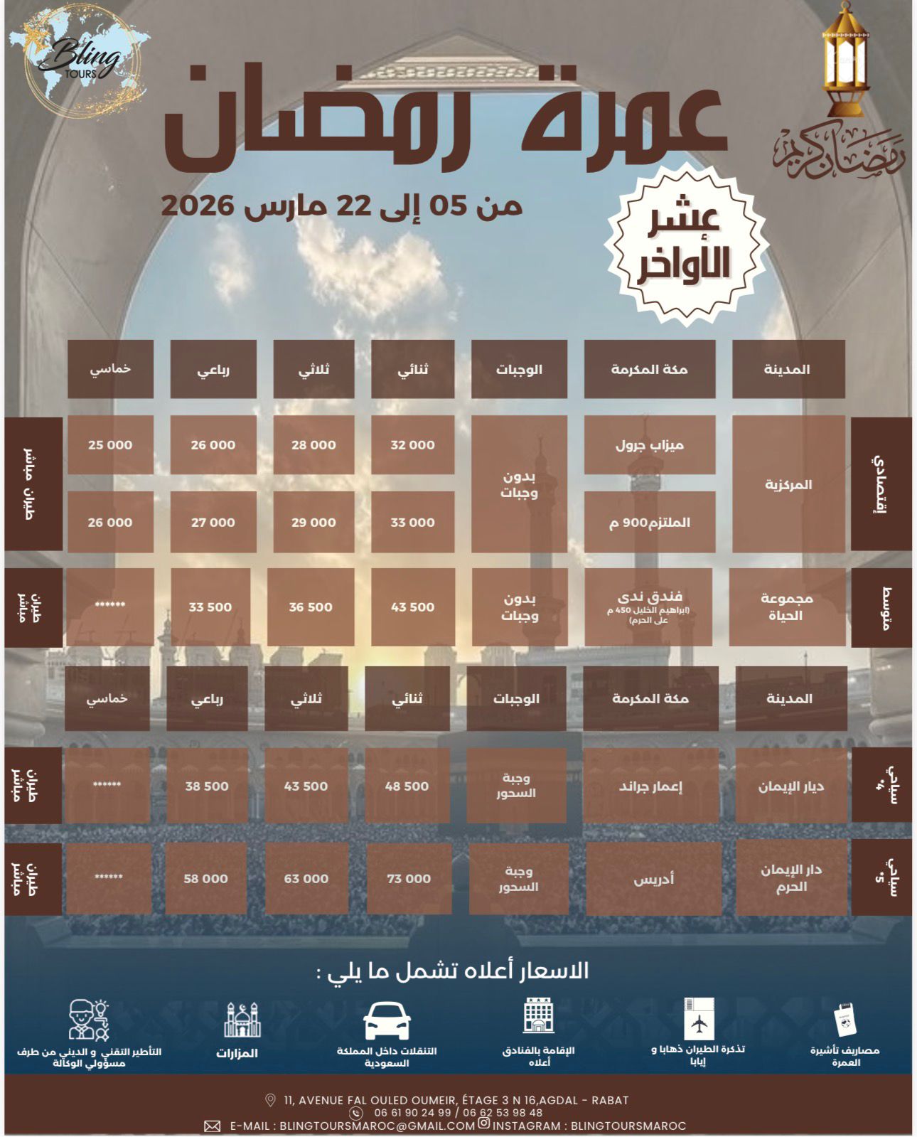عمرة أواخر رمضان 18 اليوم
