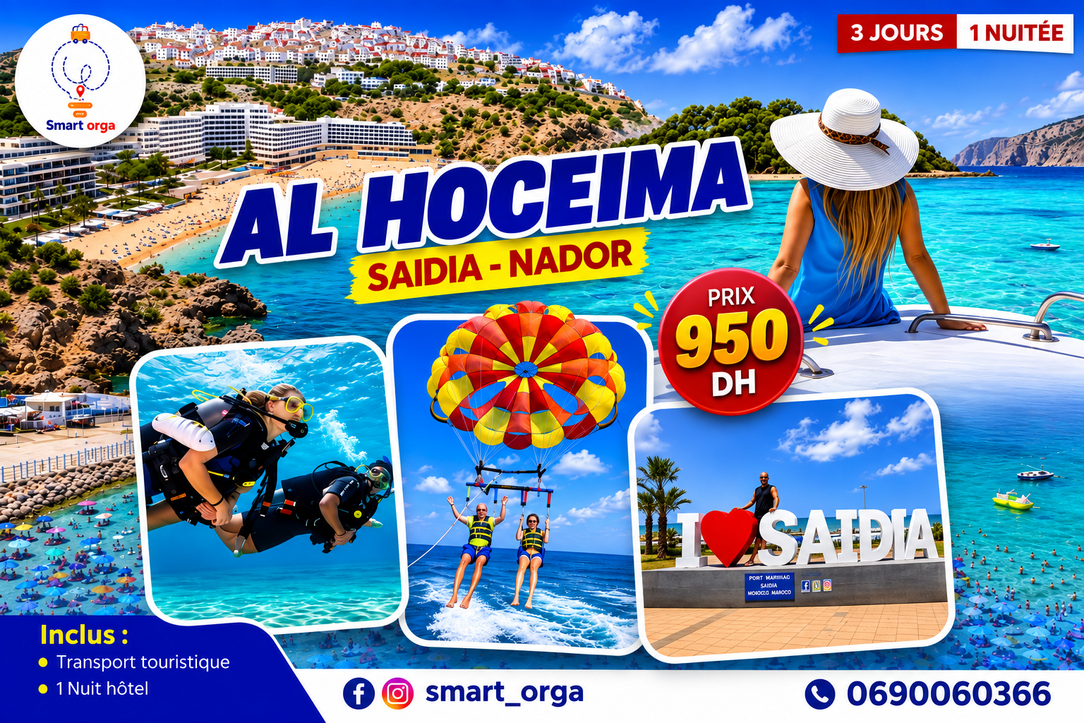 Été 2026 à Al Hoceïma ☀️🌊 3 Jours d’Aventure, de Détente et de Sensations avec Smart Orga