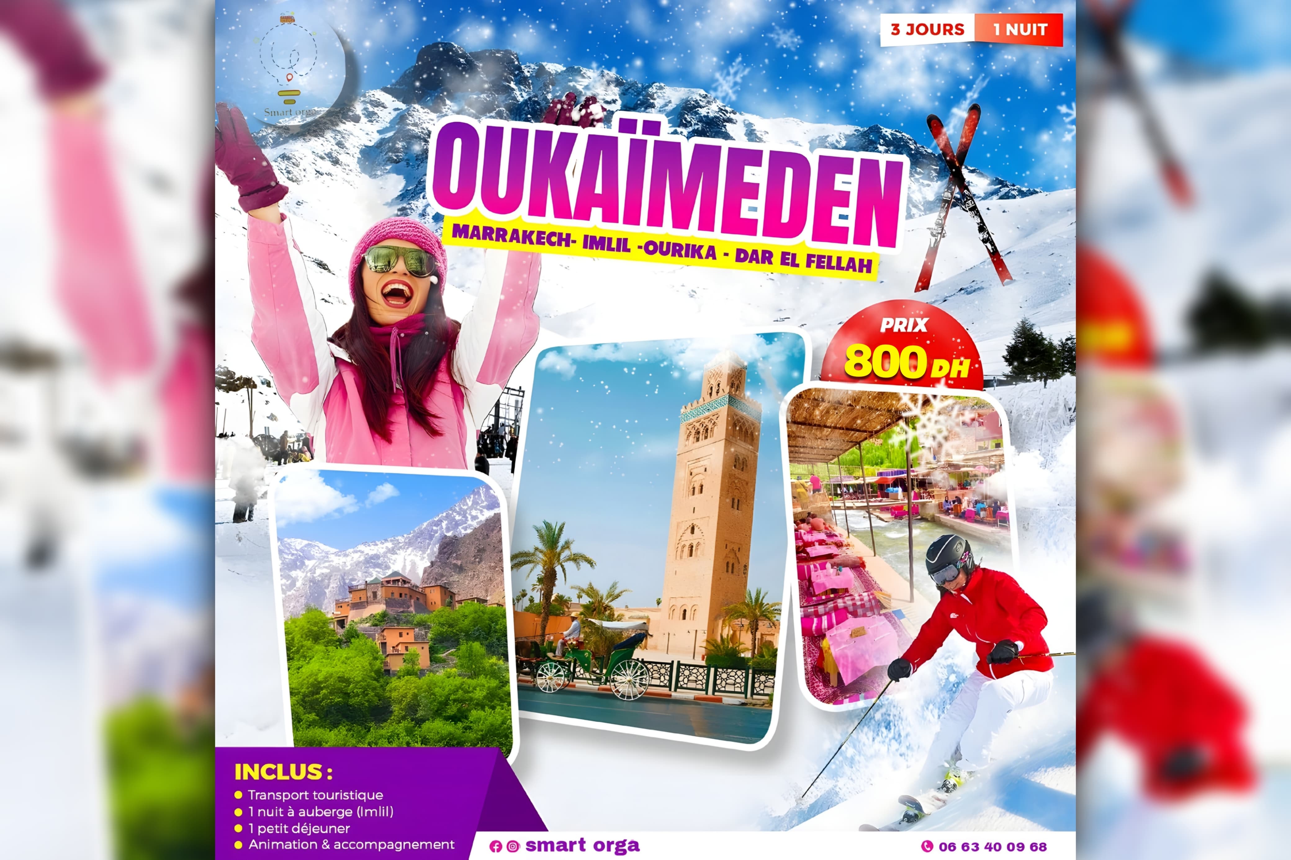 Aventure Blanche ❄️☃️ :Oukaïmeden - Ourika - Imlil - Marrakech